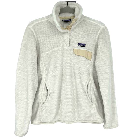 Patagonia Re Tool Snap-T Fleece Pullover White Women's XS - Picture 1 of 6